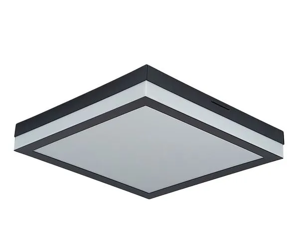 Plafon Led 25W 3000/4000/6000K Bivolt Preto Sobrepor Tualux