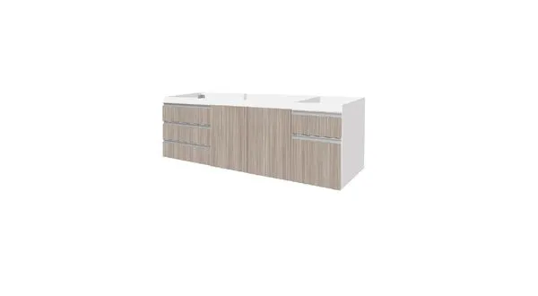 Gabinete Para Pia Blu 180Cm Branco Com Porta E Gavetas Grigio Bumi