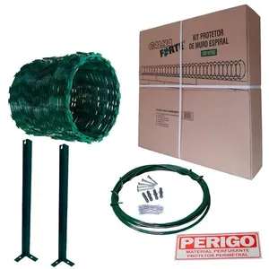 Kit Concertina Aço Galvanizado Verde 45cm 5m Calhaforte Kit Concertina Aço Galvanizado Verde 45cmx5m Calhaforte
