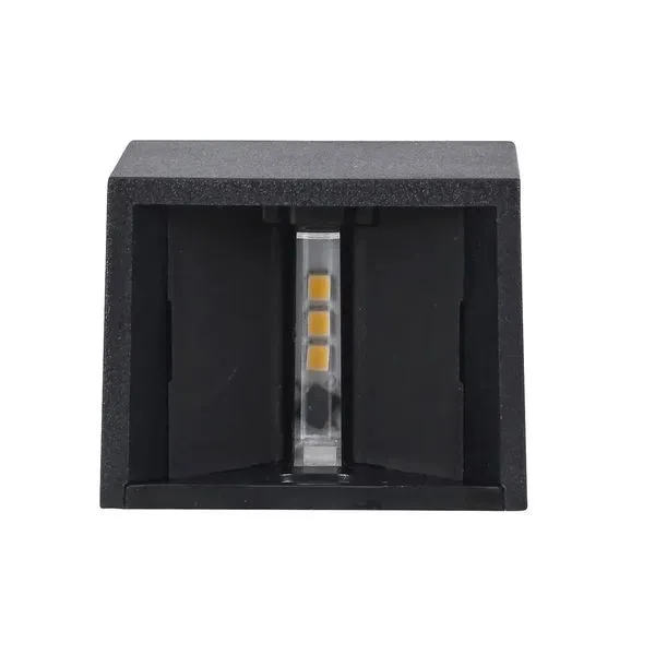 Mini Arandela Focus Preta Bivolt 3000K 2W Gaya