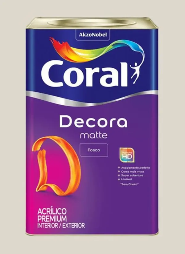 Tinta Premium Acrílica Fosco Decora 18L Coral Tinta Premium Acrílica Fosco Decora Gelo 18L Coral