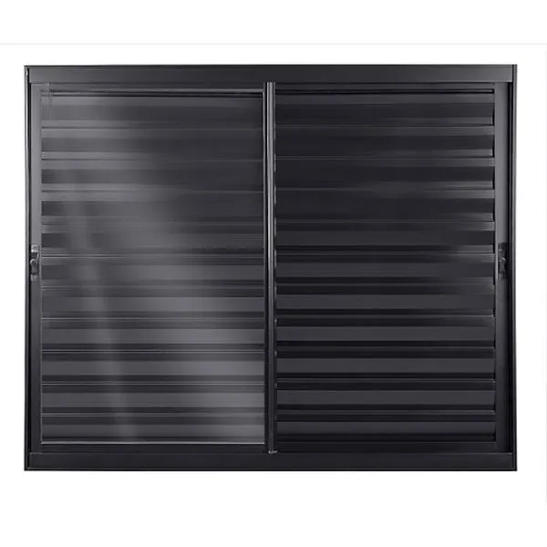 Janela Veneziana De Correr 3 Folhas Móveis Sem Grade Vlis 120x120 Preto Fortsul Esquadrisul