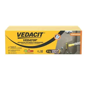 Argamassa Polimérica Impermeabilizante Vedatop 3Kg Vedacit ARGAMASSA POL IMP VEDATOP 3KG RODAPÉ E PARED INT