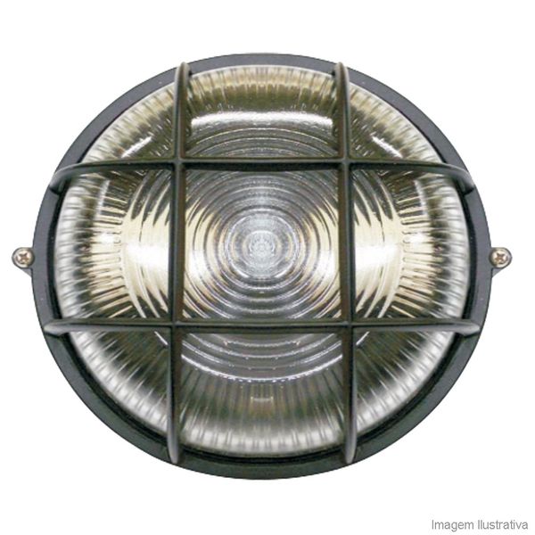 Tartaruga circular com grade preta para 1 lâmpada Home Line