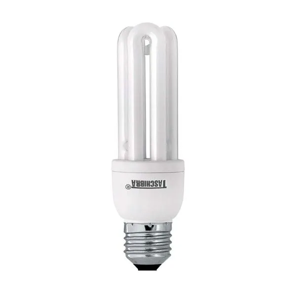 Lâmpada fluorescente Taschibra 3U 15W 127V 2700K amarela