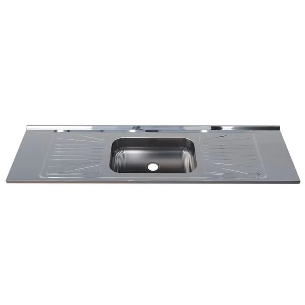 Pia para Cozinha Aço Inox 180x52cm Fabrinox Pia para Cozinha Aço Inox 180x52cm com Cuba Central