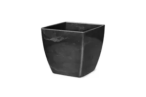 Cachepô Elegance Quadrado 04 16,6cm Preto Onix Nutriplan