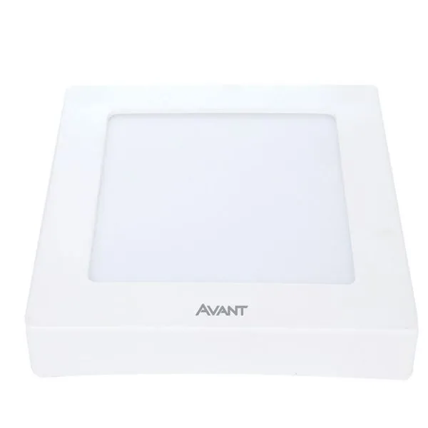 Painel LED de Sobrepor Pop Quadrado Luz Amarela Bivolt Avant Painel de LED Pop Sobrepor 12W 17x17cm 720 Lúmens Luz Amarela