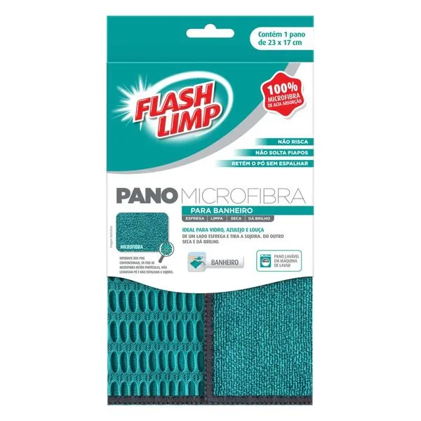 Pano Microfibra para Banheiro Flash Limp