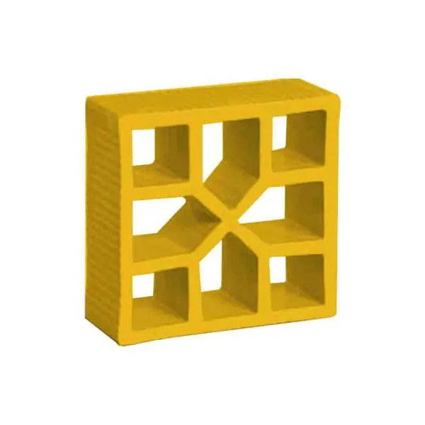 Tijolo vazado xis 19x19cm amarelo canário Martins