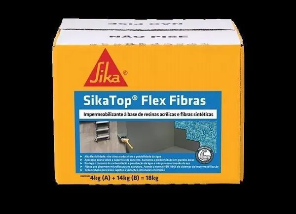 Argamassa Polimérica Impermeabilizante Sika TopFlex Fibras A+B 18kgCinza