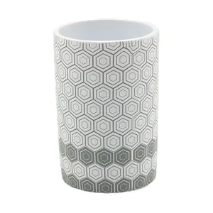 Porta escova de dentes de bancada branco Geo Style Coisas e Coisinhas