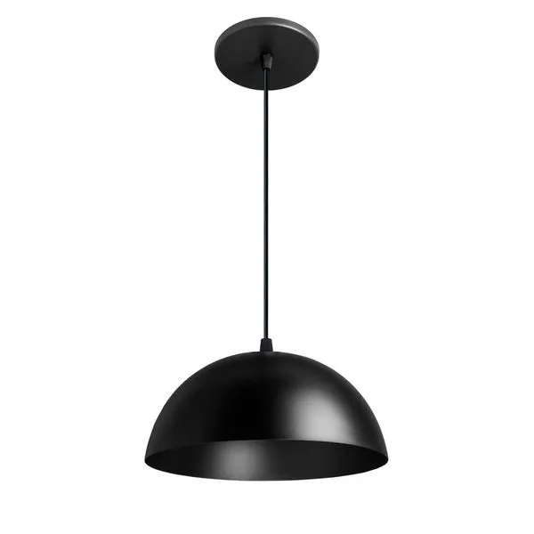 Pendente Cleo Aluminio 30X14Cm Preto Liso Blumenau