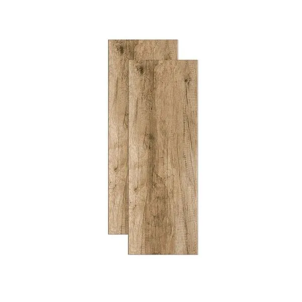 Piso cerâmico Porcelanico Jatoba mate retificado 19x57cm bege Savane