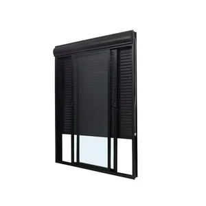 Porta Alumínio Correr 2 Folhas Persiana Automática 110V 160X220X12 Preto Ramassol
