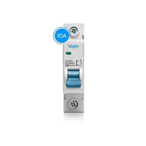 Mini Disjuntor Monopolar Curva C MCB 3KA 1 Polo 10A Bivolt