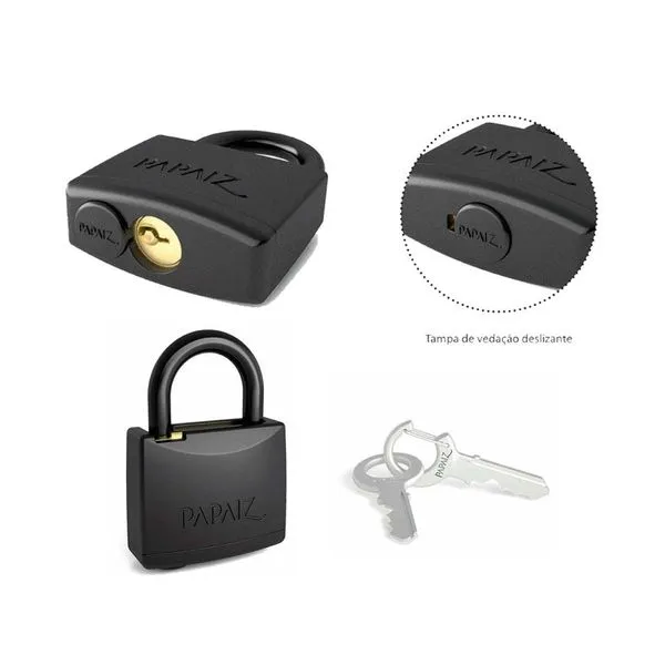 Cadeado Black line 30mm preto Papaiz