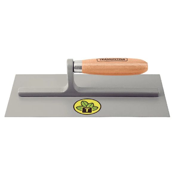 Desempenadeira Metalica Lisa Com Cabo De Madeira, Com Haste De Aluminio 77370/115 Desempenadeira Metalica Lisa Com Cabo De Madeira e Com Haste De Aluminio