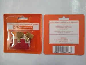 Conector Elétrico Ef18x2 J Davies Para Tomadas de 2 Pinos Tipo Borboleta Cartela com 4 Unidades