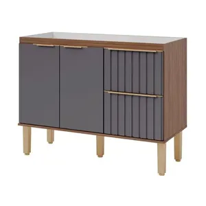 Gabinete para Cozinha Agata 114x8,88,5x51,6cm MDF MGM Móveis Gabinete para Cozinha Ágata 114x88,5x51,6cm MDF Freijó/Titanium