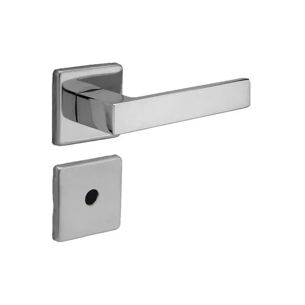 Fechadura para banheiro de aço zamac 450 ST1 40 com roseta 316 cromada La fonte