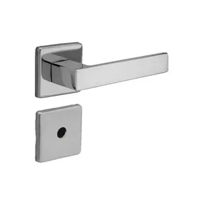 Fechadura para banheiro de aço zamac 450 ST1 40 com roseta 316 cromada La fonte