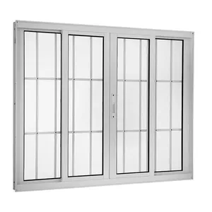 Janela Correr 4 Folhas Com Grade Vlis 100x150 Branco Topsul Esquadrisul