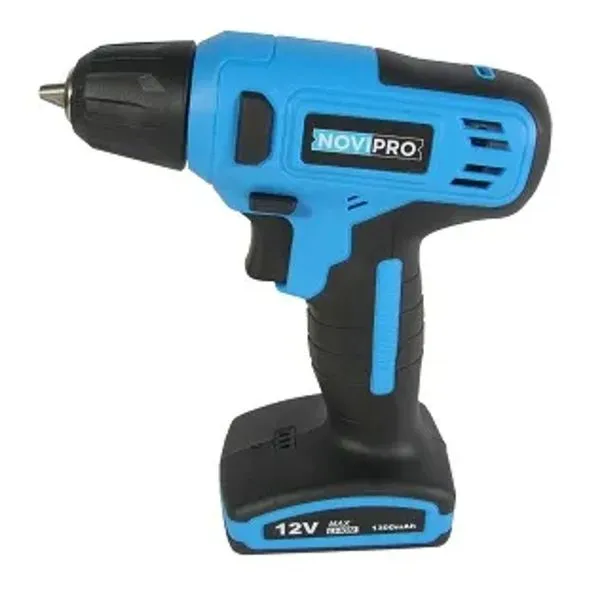 Parafusadeira e Furadeira 12V Bivolt com Bateria de Lítio e Acessórios Novipro