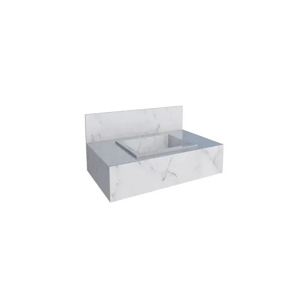 Bancada Banheiro Porcelanato Veneza 83X26X48 Branco Cozimax