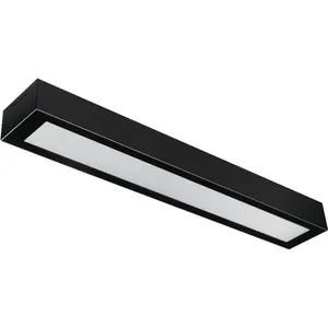 Luminaria Led Valencia 18W 65X10 Retangular Preto 6500K Bivolt Tualux