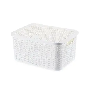 Caixa Organizadora com Tampa Mosaico Arthi Branca 4 L