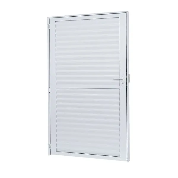 Porta Alumínio Palheta Direita 70X210X4 Branco Cristal Ramassol