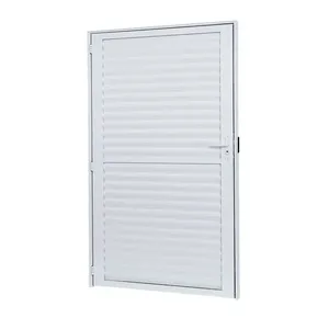 Porta Alumínio Postigo Palheta Vidro Liso Direita 80X210X4 Branco Cristal Ramassol