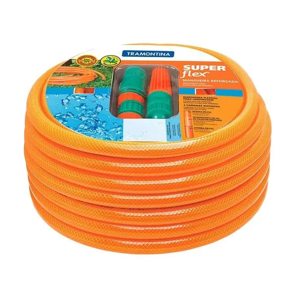 Mangueira para jardim 1/2" Super Flex com engate 20metros Tramontina