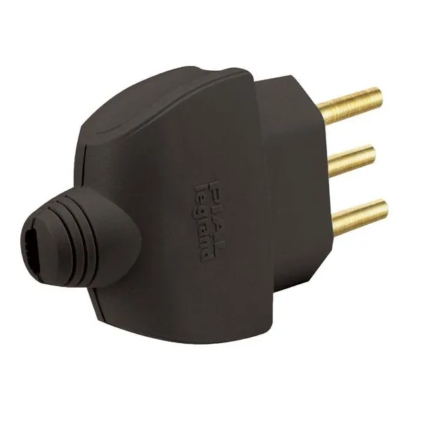 Plugue Residencial Saída Axial Com Prensa Cabo, Para Cabos De Até 8mm 2pt 10a 250v~Preto 615811 Conecta Pial Legrand