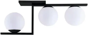 Plafon 3 Lâmpadas Havana 20W Alumínio e Vidro Startec 146000001 Preto Bivolt