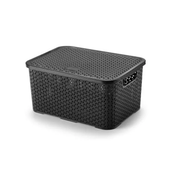 Caixa Organizadora Mosaico 8,5L Preta Arthi