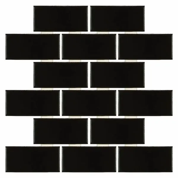 Revestimento Para Piscina Preto Acetinado 5x10 cm Grés Nero J.A. Bold Drop System Atlas