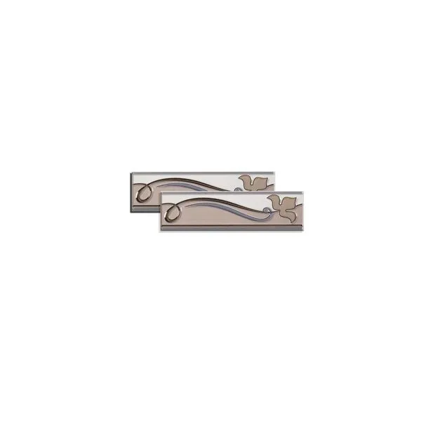 Faixa Castanha Aquilea ouro 7x25cm 4 peças Eliane