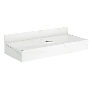 Bancada Para Banheiro Porcelanato Milão Sem Cuba 100Cm Branca Darabas