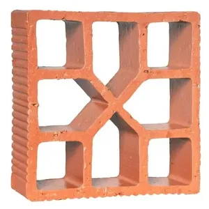 Elemento Vazado Cerâmico Reto 18x18x6,8cm Martins Elemento Vazado Cerâmico Reto Xis 18x18x6,8cm Martins