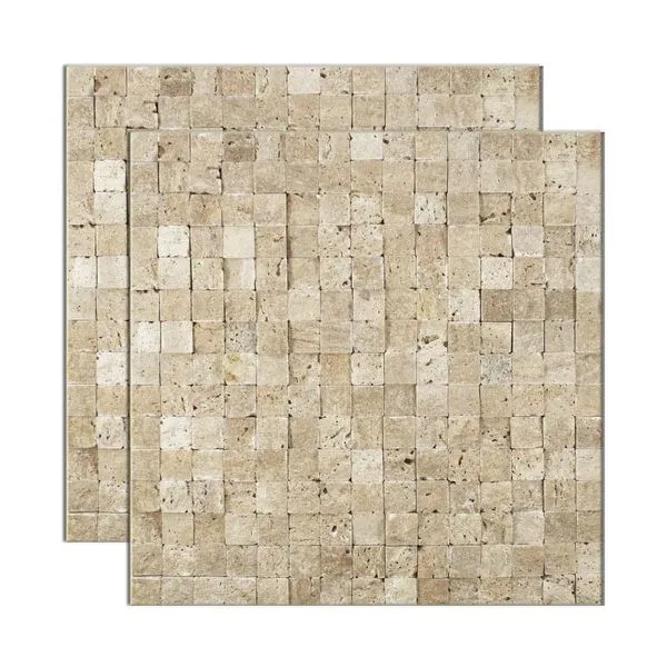 Pastilha de mármore Travertine Beige 20x20cm Colormix