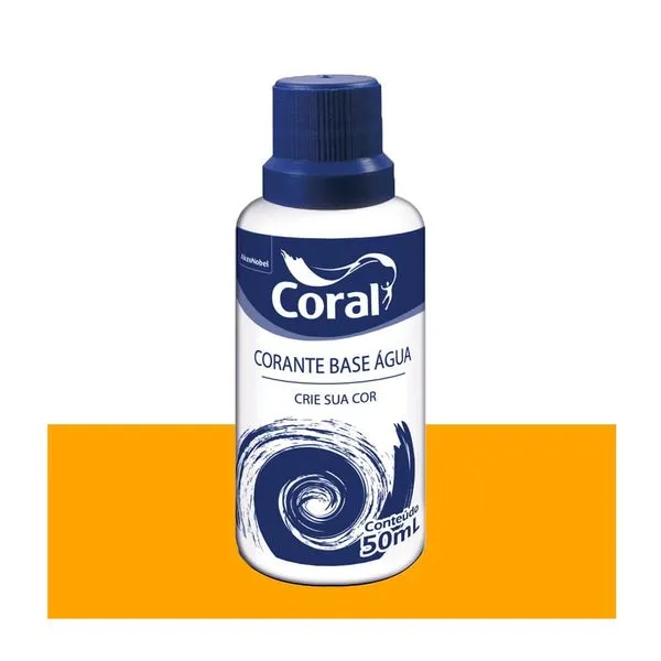 Corante Líquido Amarelo 50ml Coral
