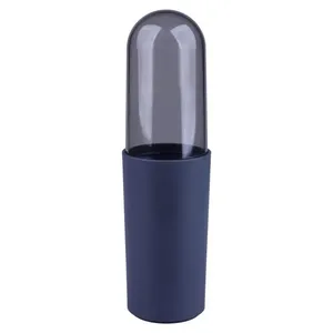 Porta Escova de Dentes com Tampa Serene Coza Cinza Chumbo 13100