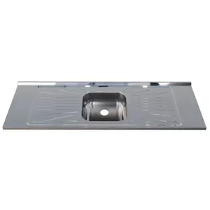 Pia para Cozinha Aço Inox 430 150x52cm Fabrinox Pia para Cozinha 430 Aço Inox 150x52cm com Cuba Central