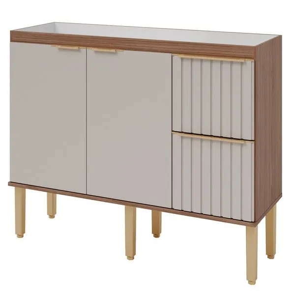 Balcão de Cozinha Ágata 144cm Freijó/Off White Mgm Móveis