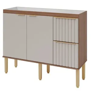 Balcão de Cozinha Ágata 144cm Freijó/Off White Mgm Móveis