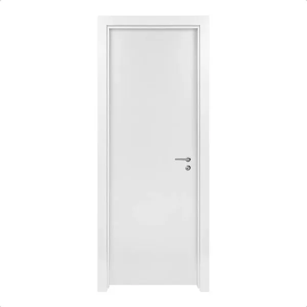Kit Porta de Madeira 210x72 Esquerda Batente Regulável 11-19cm Super Branco New Rocha