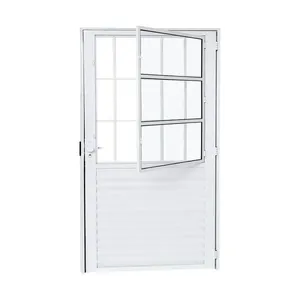 Porta Alumínio Postigo Palheta Vidro Boreal Esquerda 80X210X4 Branco Cristal Ramassol