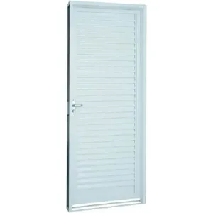 Porta Veneziana Aço Branco Esquerda 217x87x12 Prátika Sasazaki
